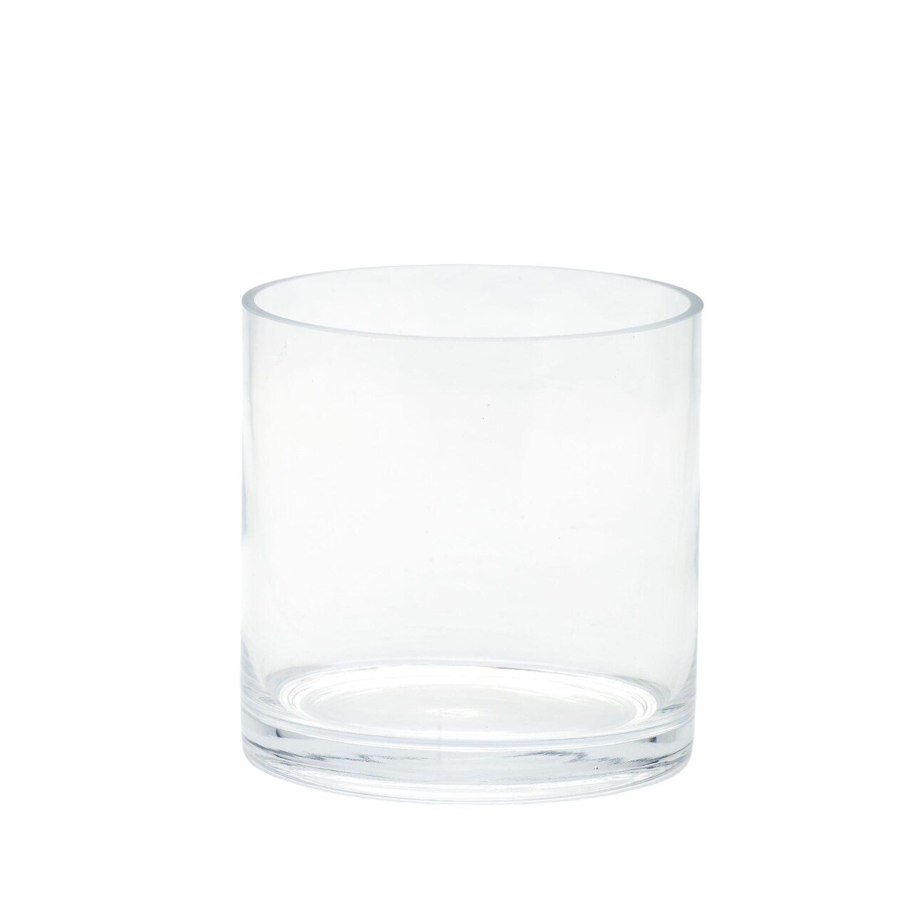 CC Home Furnishings 6" Clear Cylindrical Hand Blown Glass Vase